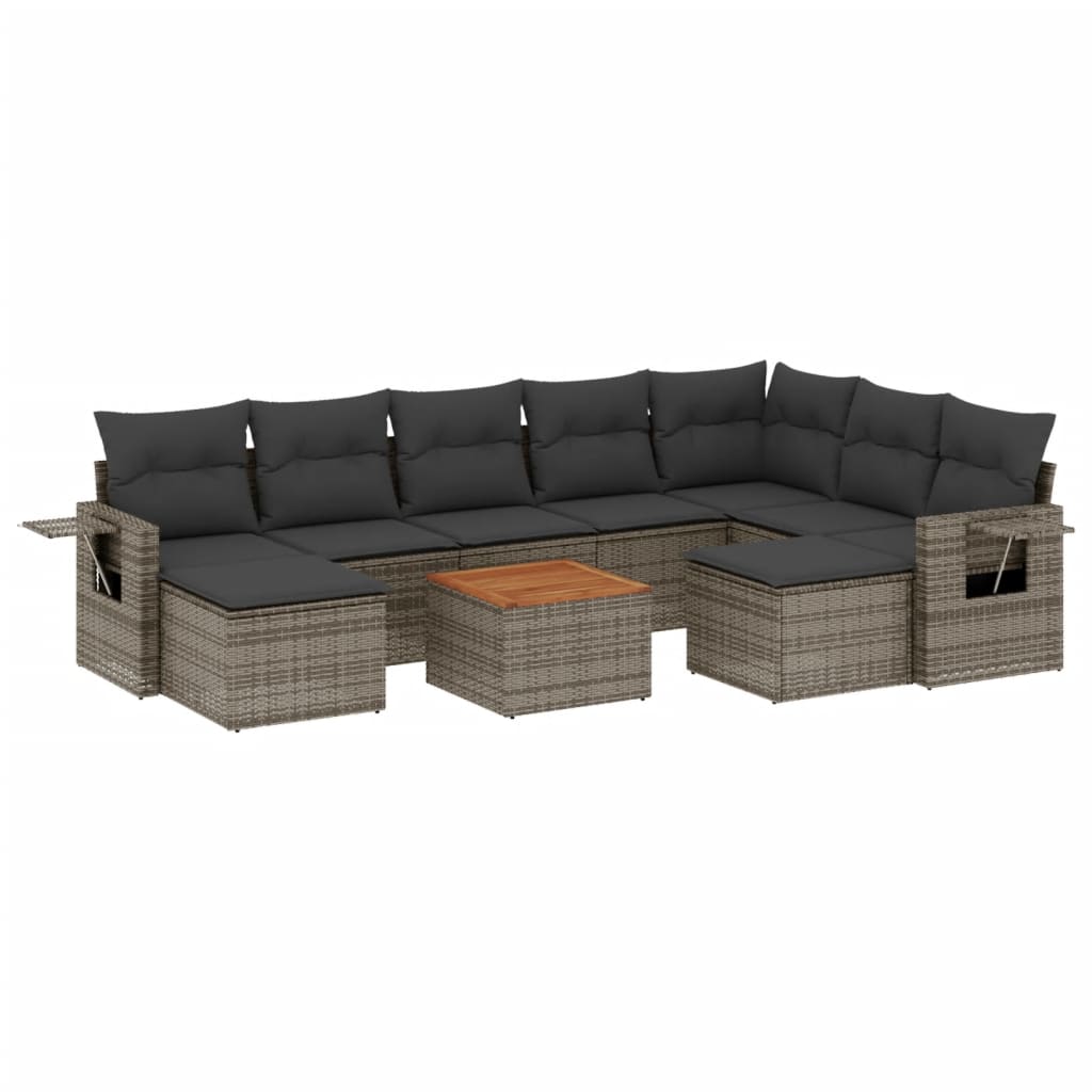 8721102361517_a_en_hd_1 vidaXL 10 Piece Garden Sofa Set with Cushions Grey Poly Rattan - Image 2