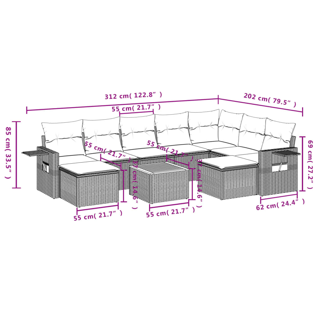 8721102361517_g_en_hd_1 vidaXL 10 Piece Garden Sofa Set with Cushions Grey Poly Rattan - Image 3