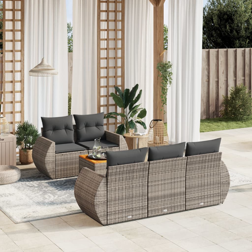 8721102361937_m_en_hd_1 vidaXL 6 Piece Garden Sofa Set with Cushions Grey Poly Rattan - Image 1