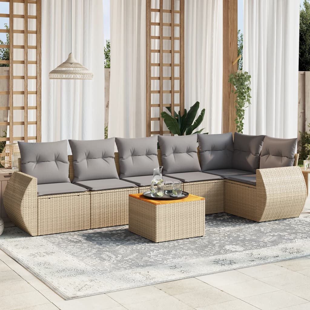 8721102363184_m_en_hd_1 vidaXL 7 Piece Garden Sofa Set with Cushions Beige Poly Rattan - Image 1