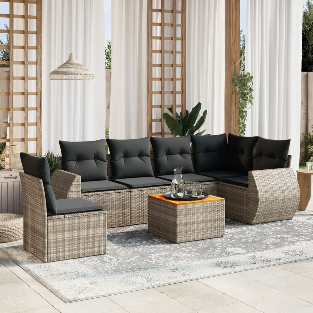 8721102363337_m_en_hd_1 vidaXL 7 Piece Garden Sofa Set with Cushions Grey Poly Rattan - Image 1