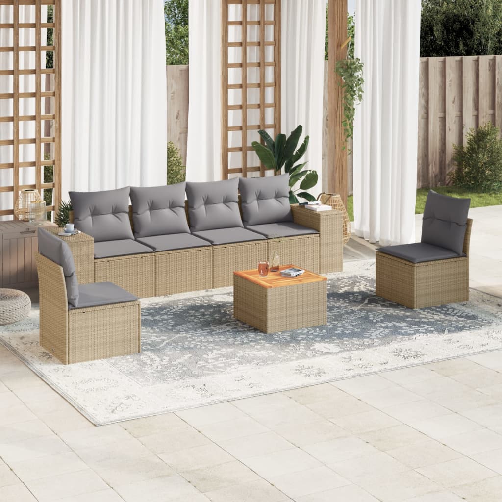 8721102366963_m_en_hd_1 vidaXL 7 Piece Garden Sofa Set with Cushions Beige Poly Rattan - Image 1