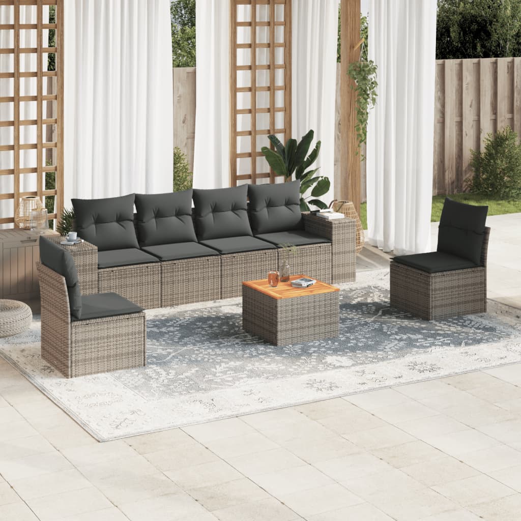 8721102366970_m_en_hd_1 vidaXL 7 Piece Garden Sofa Set with Cushions Grey Poly Rattan - Image 1