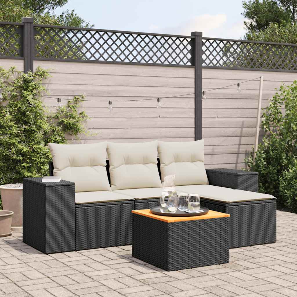 8721102367144_m_en_hd_1 vidaXL 5 Piece Garden Sofa Set with Cushions Black Poly Rattan - Image 1