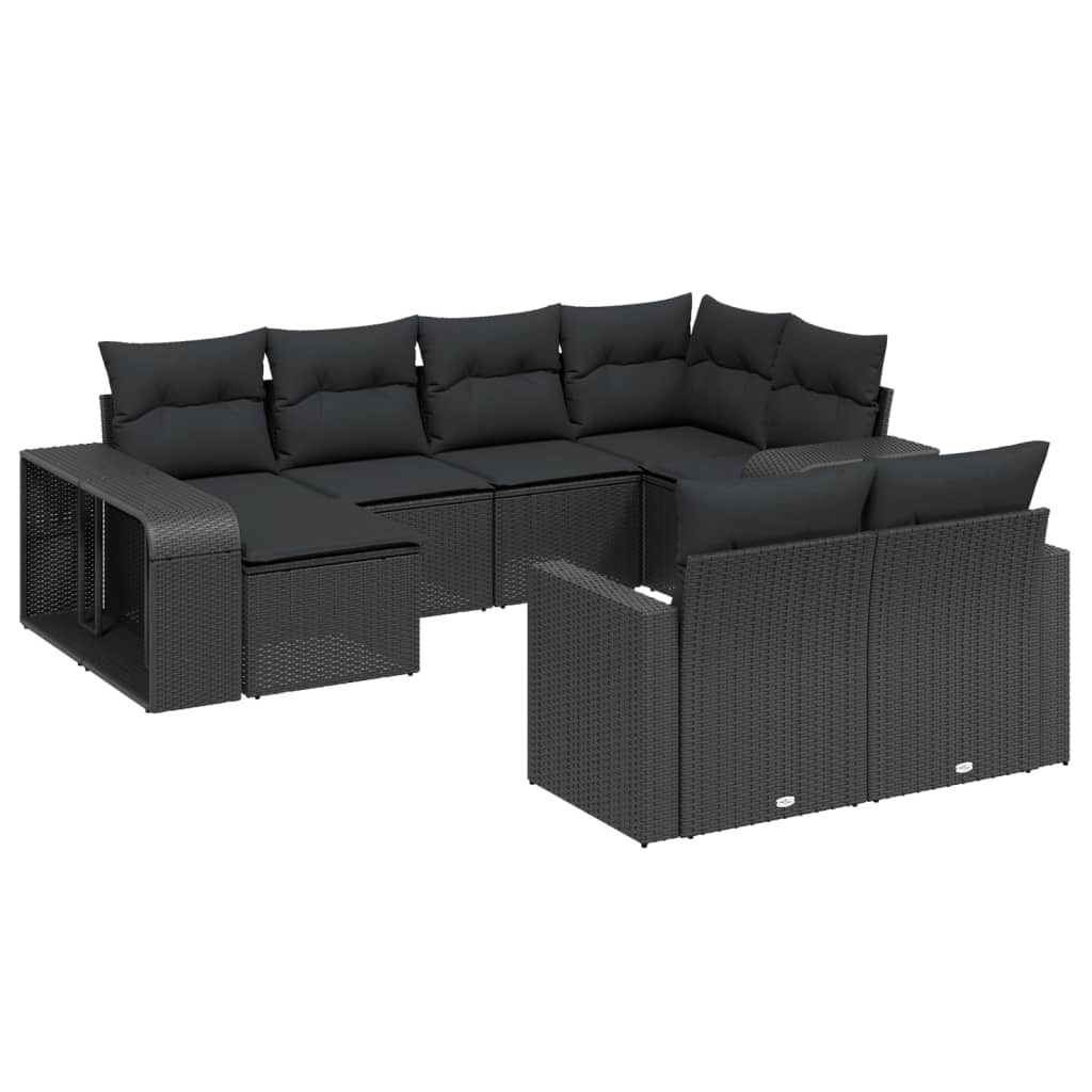 8721102376658_a_en_hd_1 vidaXL 10 Piece Garden Sofa Set with Cushions Black Poly Rattan - Image 2
