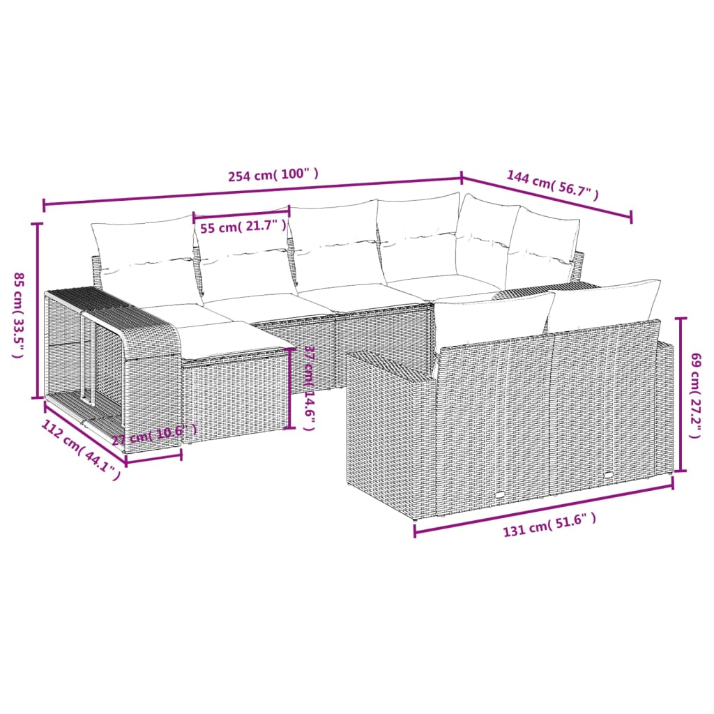 8721102376658_g_en_hd_1 vidaXL 10 Piece Garden Sofa Set with Cushions Black Poly Rattan - Image 3