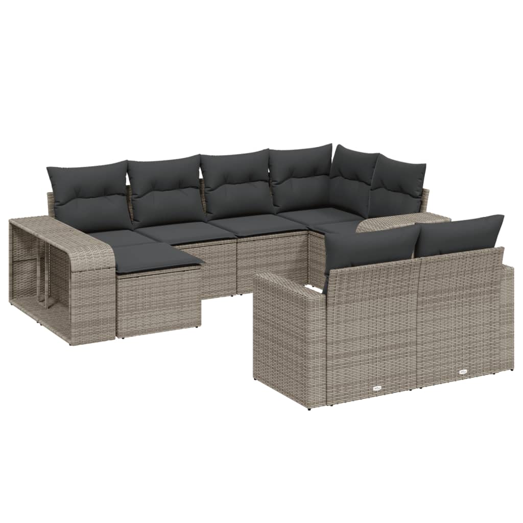 8721102376702_a_en_hd_1 vidaXL 10 Piece Garden Sofa Set with Cushions Grey Poly Rattan - Image 2