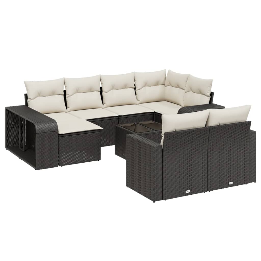 8721102376764_a_en_hd_1 vidaXL 11 Piece Garden Sofa Set with Cushions Black Poly Rattan - Image 2