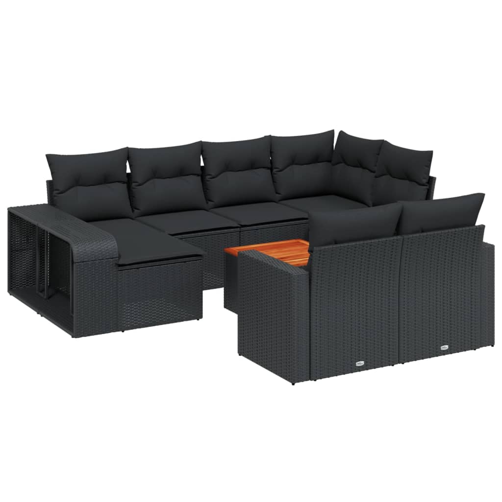 8721102376856_a_en_hd_1 vidaXL 11 Piece Garden Sofa Set with Cushions Black Poly Rattan - Image 2