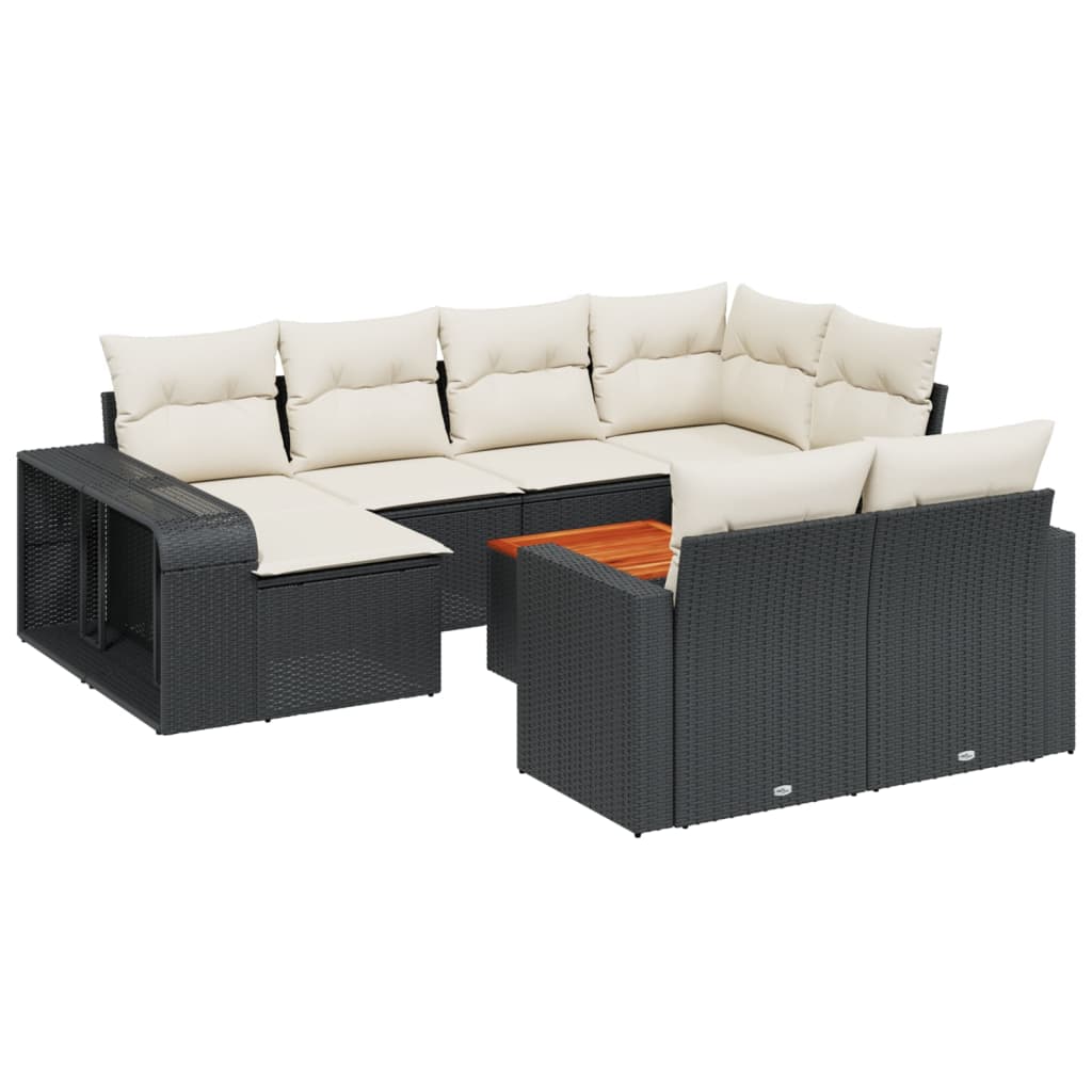 8721102376863_a_en_hd_1 vidaXL 11 Piece Garden Sofa Set with Cushions Black Poly Rattan - Image 2