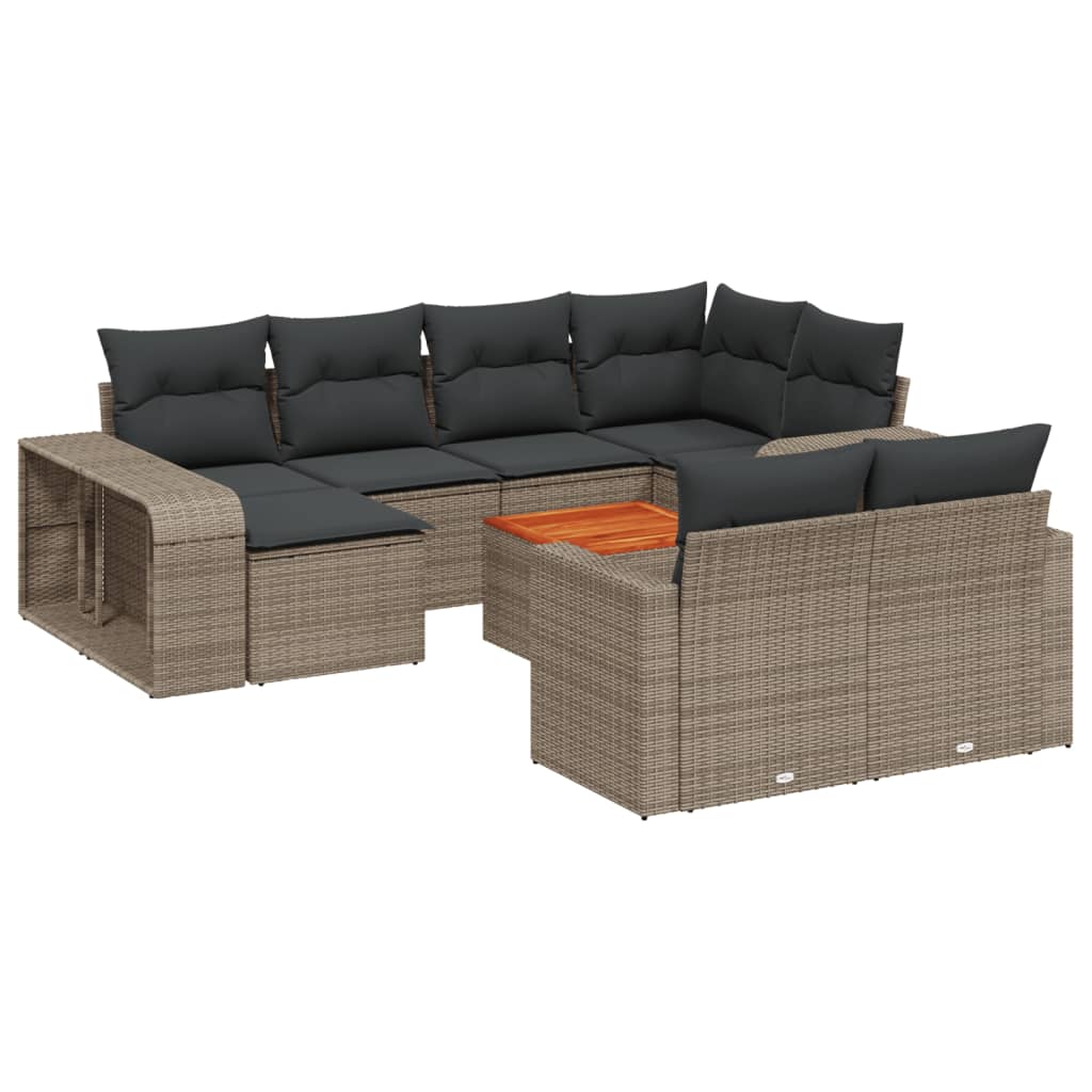 8721102376900_a_en_hd_1 vidaXL 11 Piece Garden Sofa Set with Cushions Grey Poly Rattan - Image 2