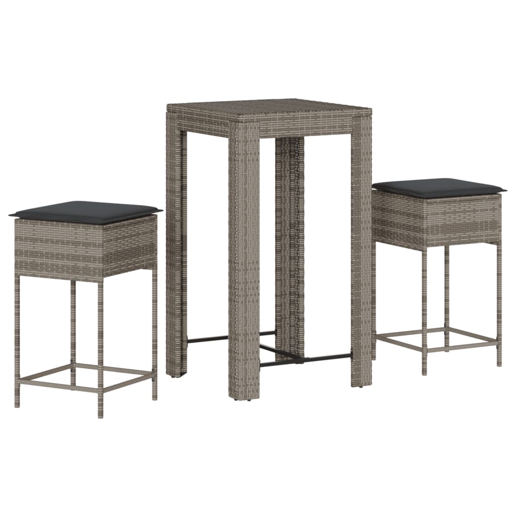 8721102378249_a_en_hd_1 vidaXL 3 Piece Garden Bar Set with Cushions Grey Poly Rattan - Image 2
