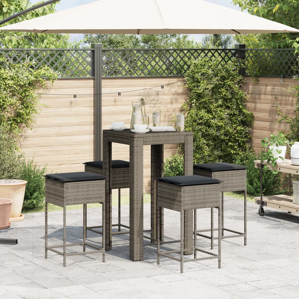 8721102378256_g_en_hd_1 vidaXL 5 Piece Garden Bar Set with Cushions Grey Poly Rattan - Image 3
