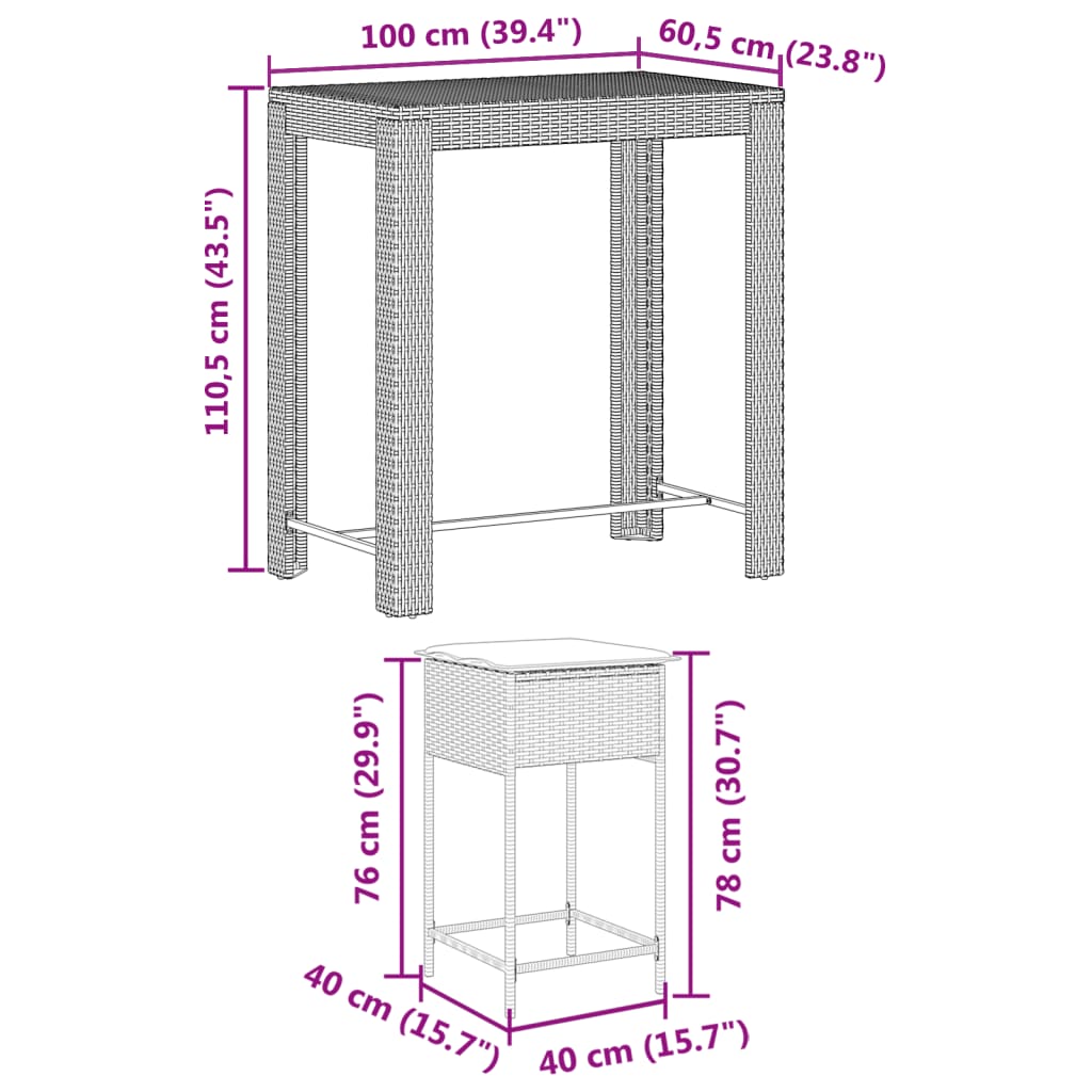 8721102378300_g_en_hd_6 vidaXL 5 Piece Garden Bar Set with Cushions Grey Poly Rattan - Image 8