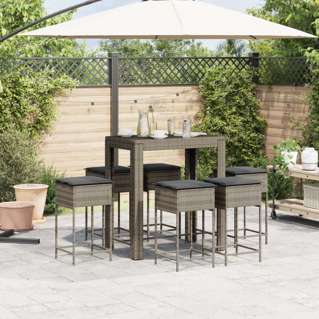 8721102378317_g_en_hd_1 vidaXL 7 Piece Garden Bar Set with Cushions Grey Poly Rattan - Image 3