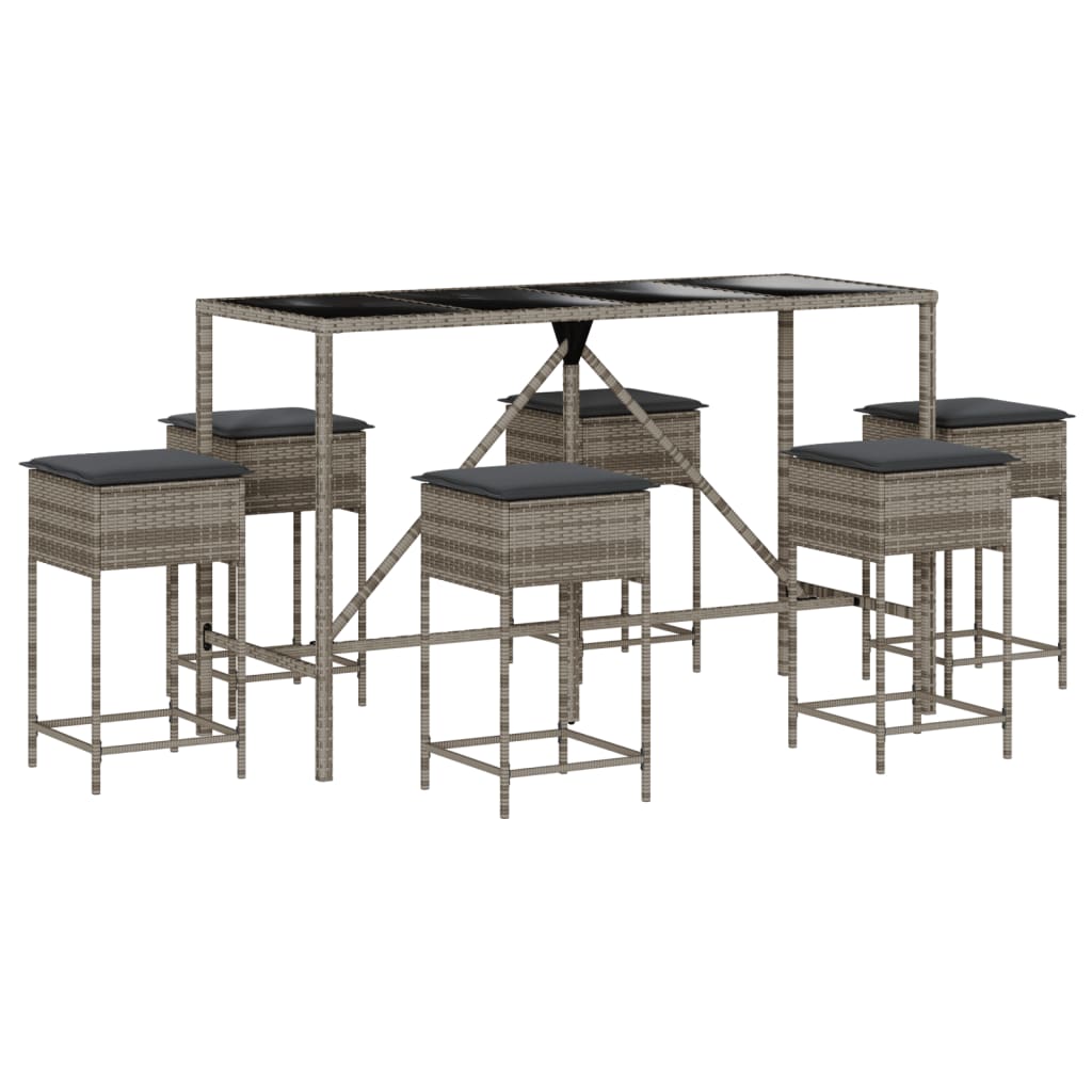 8721102378485_a_en_hd_1 vidaXL 7 Piece Garden Bar Set with Cushions Grey Poly Rattan - Image 2