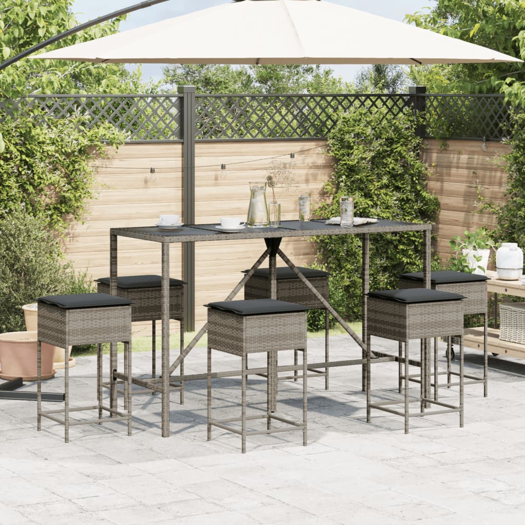 8721102378485_g_en_hd_1 vidaXL 7 Piece Garden Bar Set with Cushions Grey Poly Rattan - Image 3