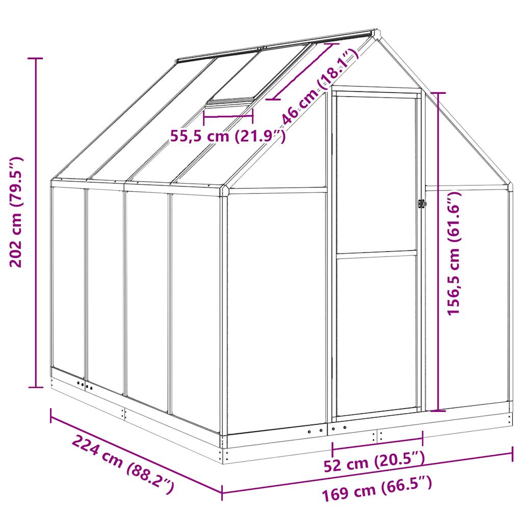 8721102382048_g_en_hd_9 vidaXL Greenhouse with Base Frame Anthracite 224x169x202 cm Aluminium - Image 11