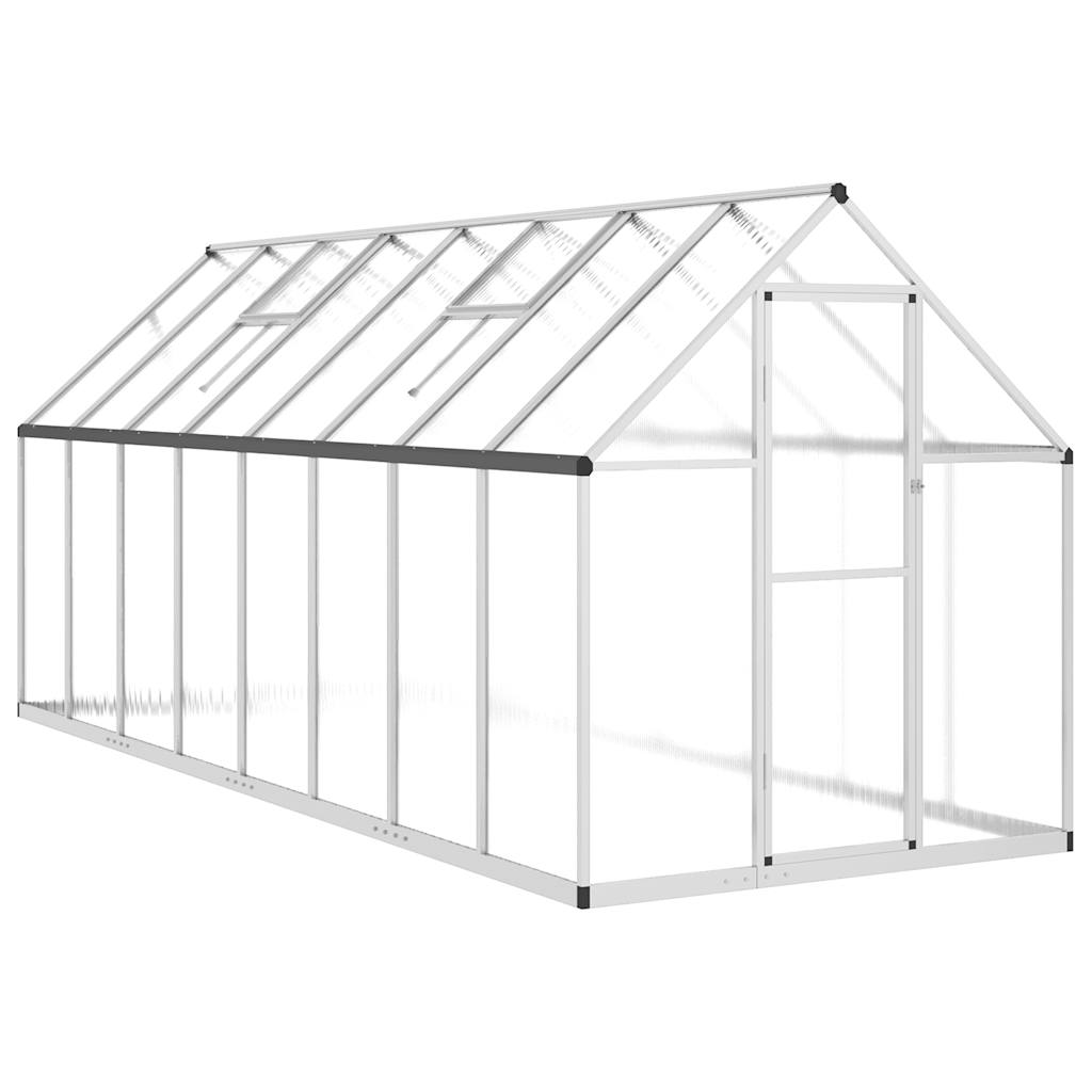 8721102382116_a_en_hd_1 vidaXL Greenhouse with Base Frame Silver 445x169x195 cm Aluminium - Image 2