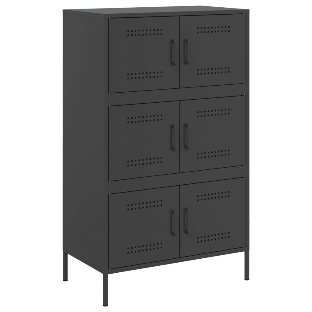 8721102389207_a_en_hd_1 vidaXL Highboard Black 68x39x113 cm Steel - Image 2