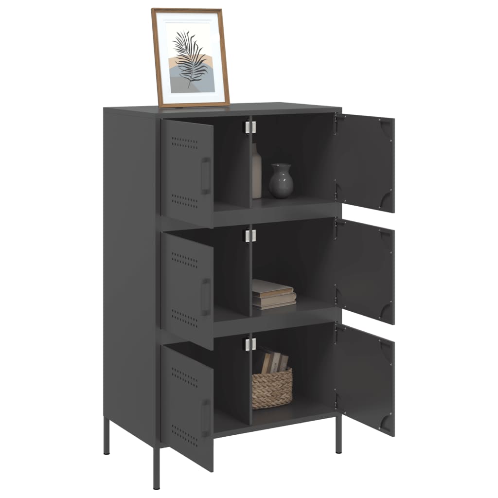 8721102389207_g_en_hd_3 vidaXL Highboard Black 68x39x113 cm Steel - Image 6