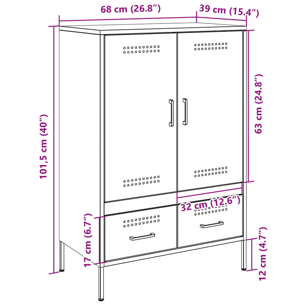 8721102390708_g_en_hd_11 vidaXL Highboard Black 68x39x101.5 cm Steel - Image 14