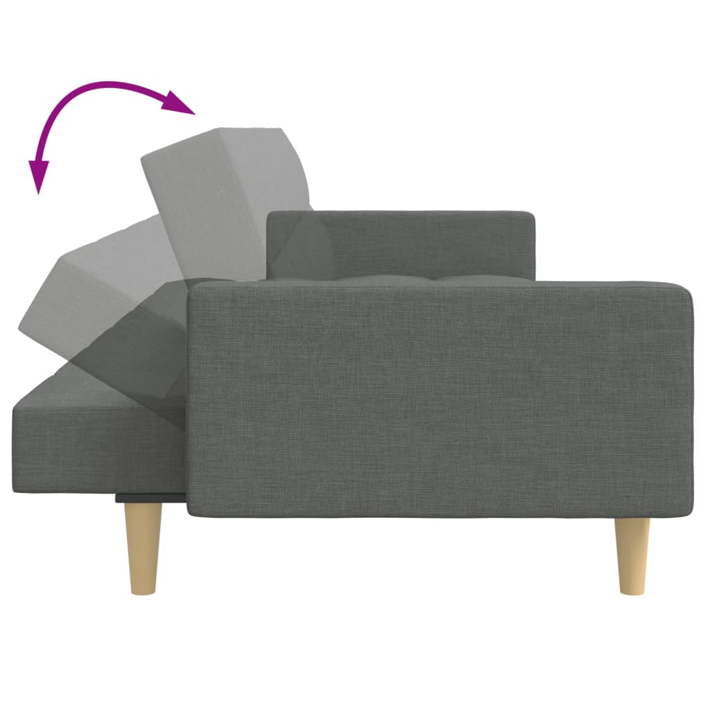 8721102391422_g_en_hd_6 vidaXL 2-Seater Sofa Bed with Footstool Dark Grey Fabric - Image 8