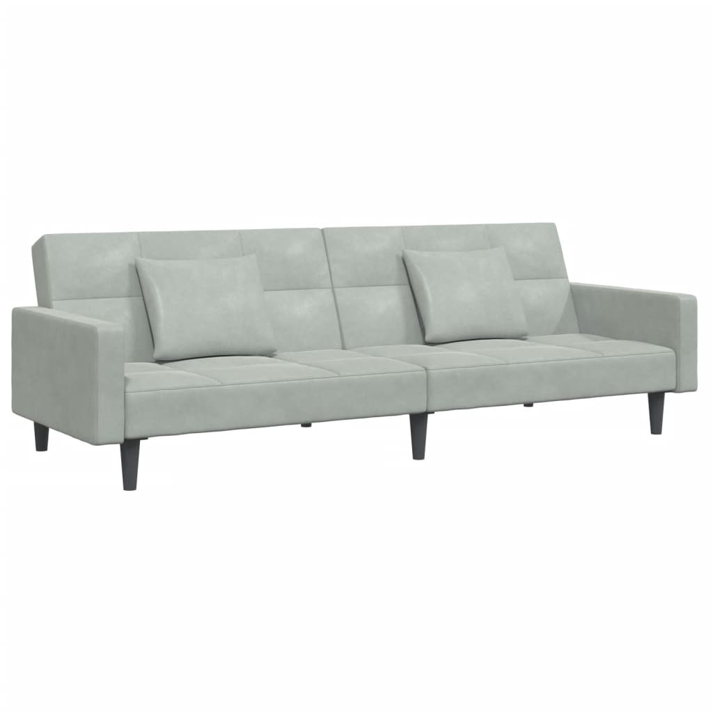 8721102391514_g_en_hd_2 vidaXL 2-Seater Sofa Bed with Footstool Light Grey Velvet - Image 4