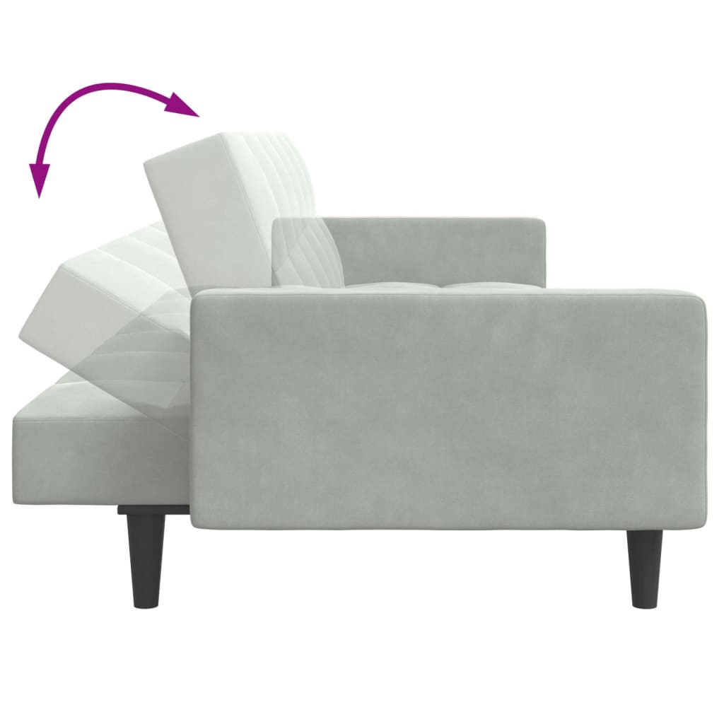 8721102391514_g_en_hd_6 vidaXL 2-Seater Sofa Bed with Footstool Light Grey Velvet - Image 8