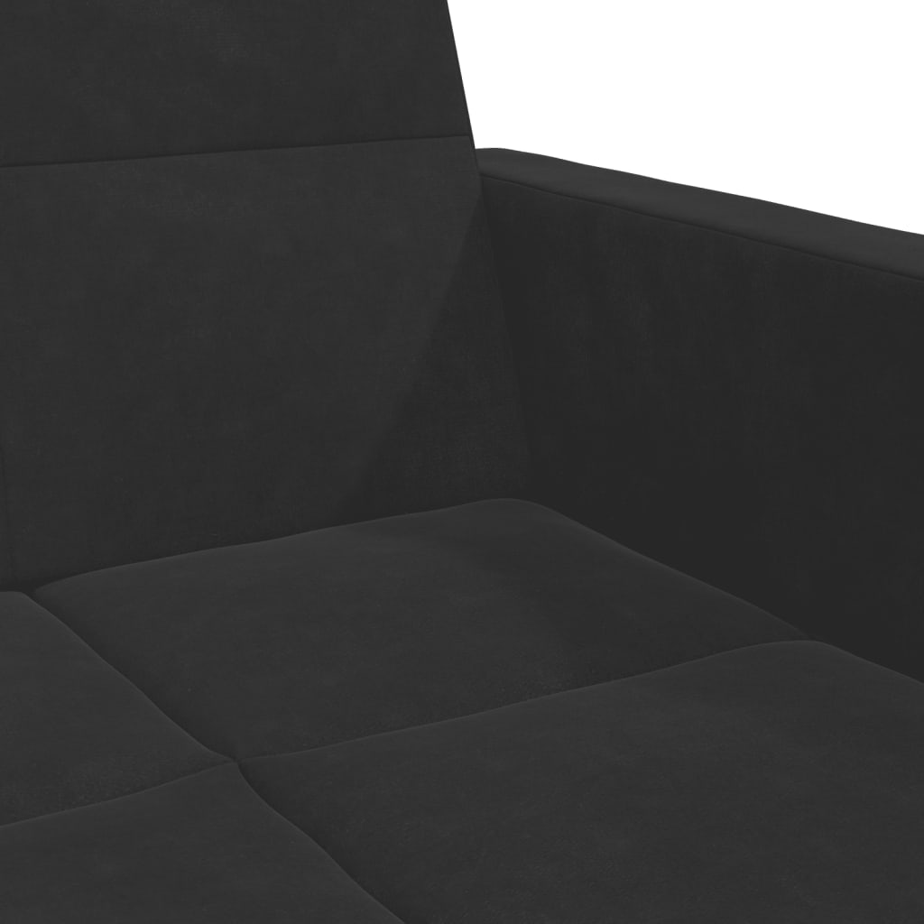 8721102391545_g_en_hd_7 vidaXL 2-Seater Sofa Bed with Footstool Black Velvet - Image 9