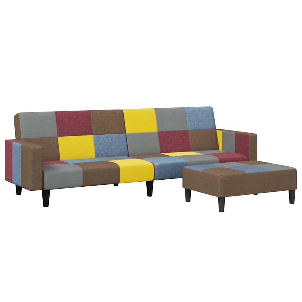 8721102391576_a_en_hd_1 vidaXL 2-Seater Sofa Bed with Footstool Patchwork Fabric - Image 2