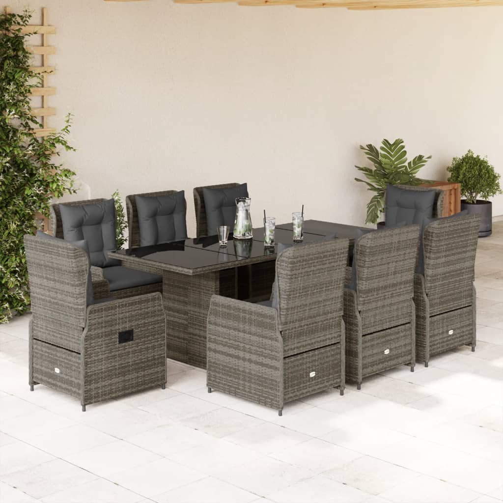 8721102392108_m_en_hd_1 vidaXL 9 Piece Garden Dining Set with Cushions Grey Poly Rattan - Image 1