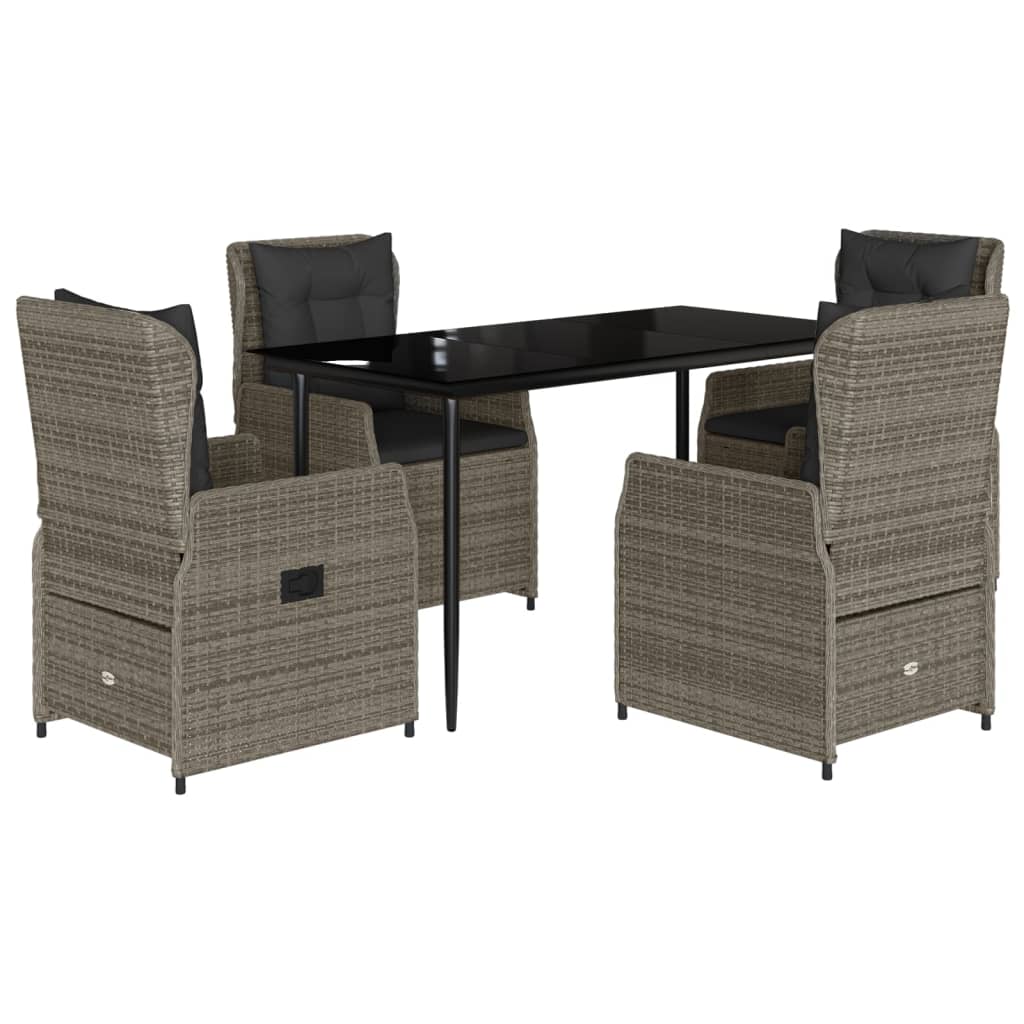 8721102392825_a_en_hd_1 vidaXL 5 Piece Garden Dining Set with Cushions Grey Poly Rattan - Image 2