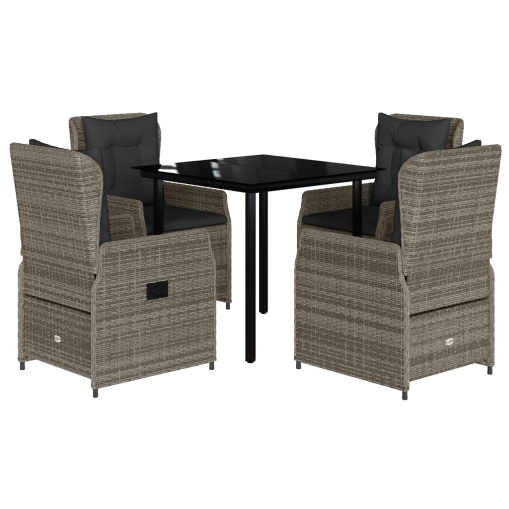 8721102392887_a_en_hd_1 vidaXL 5 Piece Garden Dining Set with Cushions Grey Poly Rattan - Image 2
