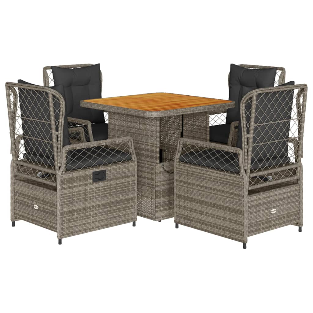 8721102393402_a_en_hd_1 vidaXL 5 Piece Garden Dining Set with Cushions Grey Poly Rattan - Image 2