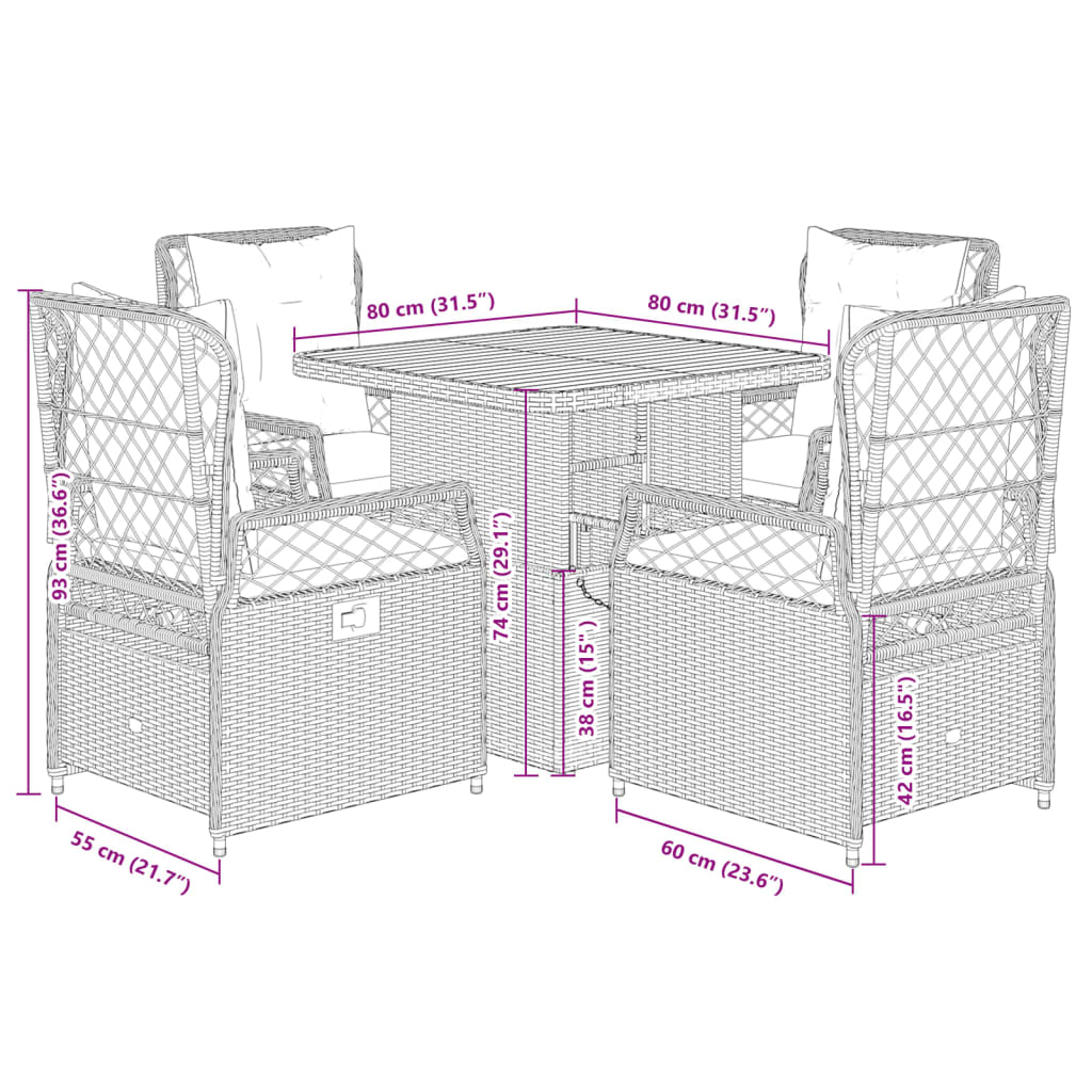 8721102393402_g_en_hd_7 vidaXL 5 Piece Garden Dining Set with Cushions Grey Poly Rattan - Image 9