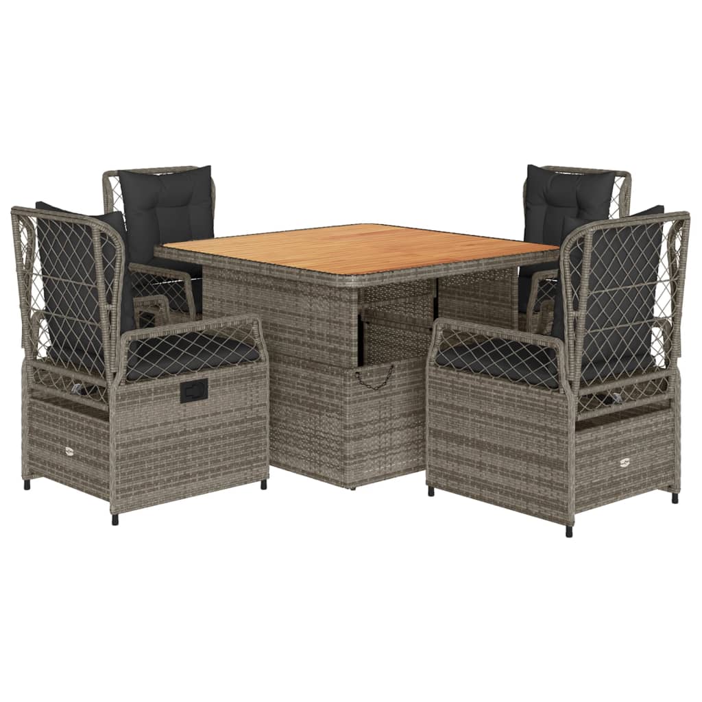 8721102393419_a_en_hd_1 vidaXL 5 Piece Garden Dining Set with Cushions Grey Poly Rattan - Image 2