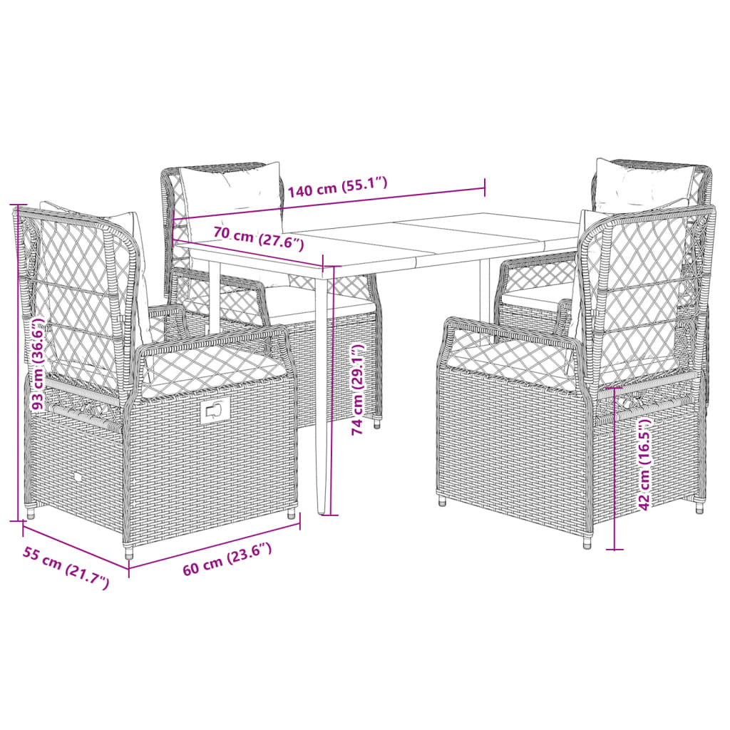 8721102393853_g_en_hd_6 vidaXL 5 Piece Garden Dining Set with Cushions Black Poly Rattan - Image 8