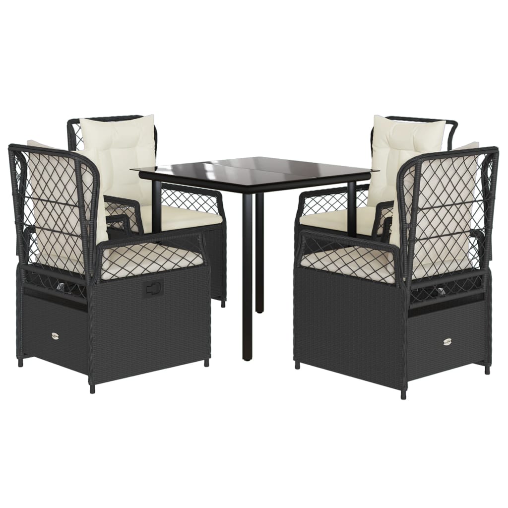 8721102393914_a_en_hd_1 vidaXL 5 Piece Garden Dining Set with Cushions Black Poly Rattan - Image 2