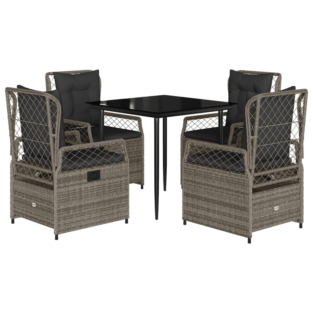 8721102394126_a_en_hd_1 vidaXL 5 Piece Garden Dining Set with Cushions Grey Poly Rattan - Image 2