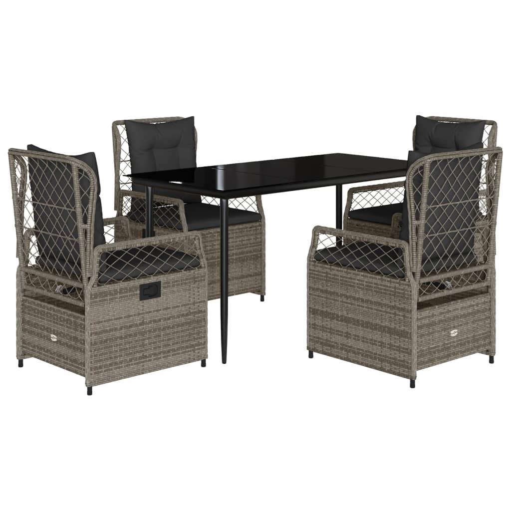 8721102394133_a_en_hd_1 vidaXL 5 Piece Garden Dining Set with Cushions Grey Poly Rattan - Image 2