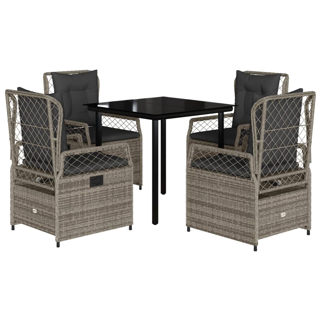 8721102394195_a_en_hd_1 vidaXL 5 Piece Garden Dining Set with Cushions Grey Poly Rattan - Image 2