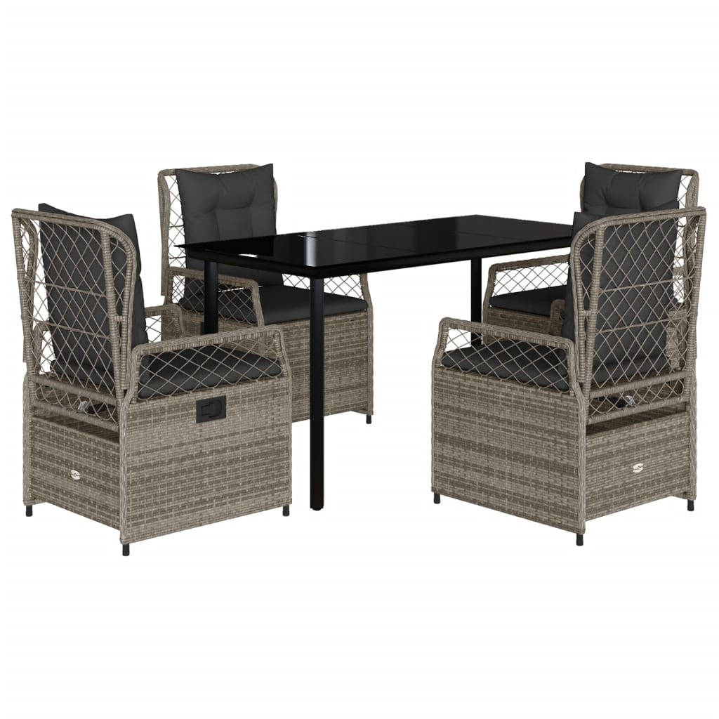 8721102394201_a_en_hd_1 vidaXL 5 Piece Garden Dining Set with Cushions Grey Poly Rattan - Image 2
