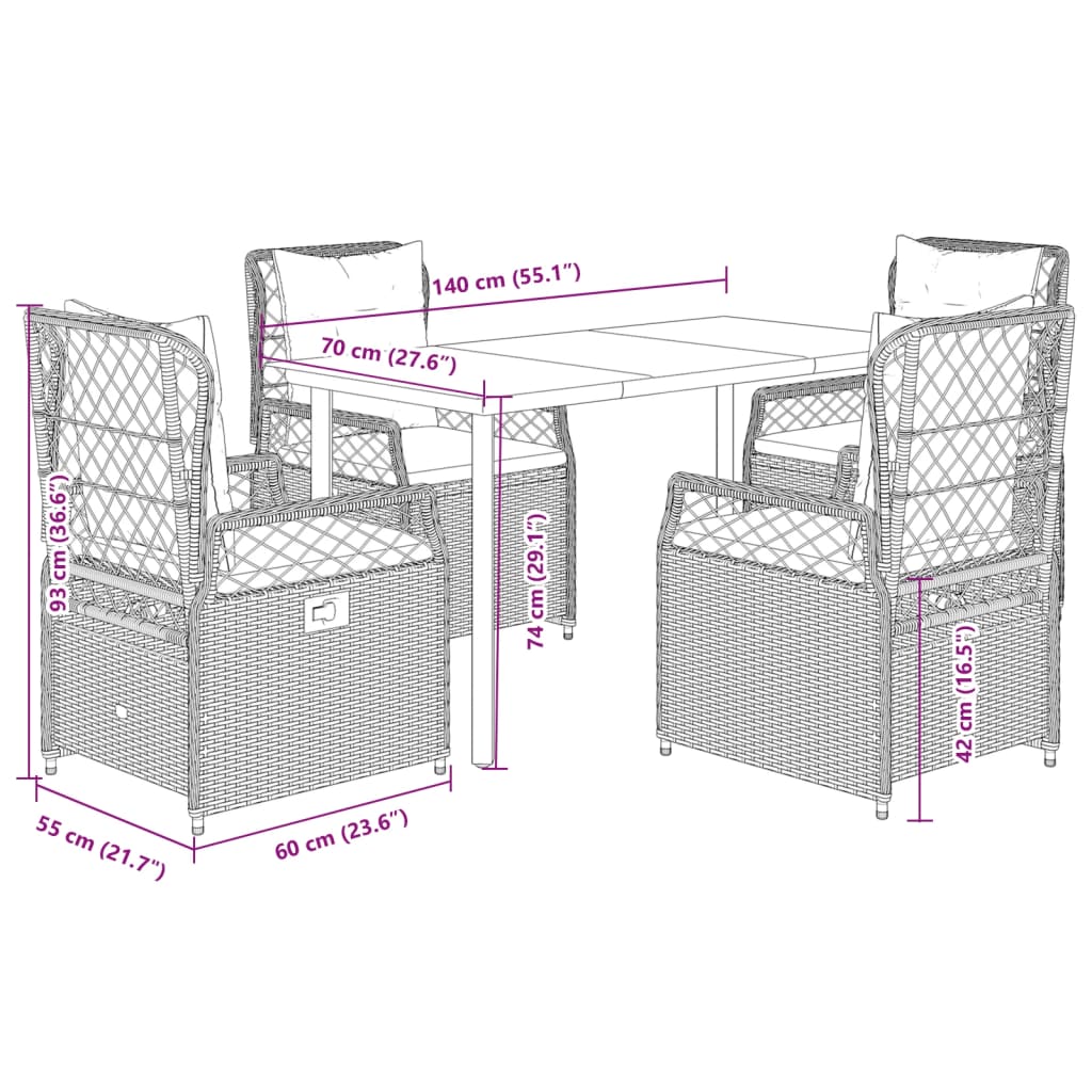 8721102394201_g_en_hd_6 vidaXL 5 Piece Garden Dining Set with Cushions Grey Poly Rattan - Image 8