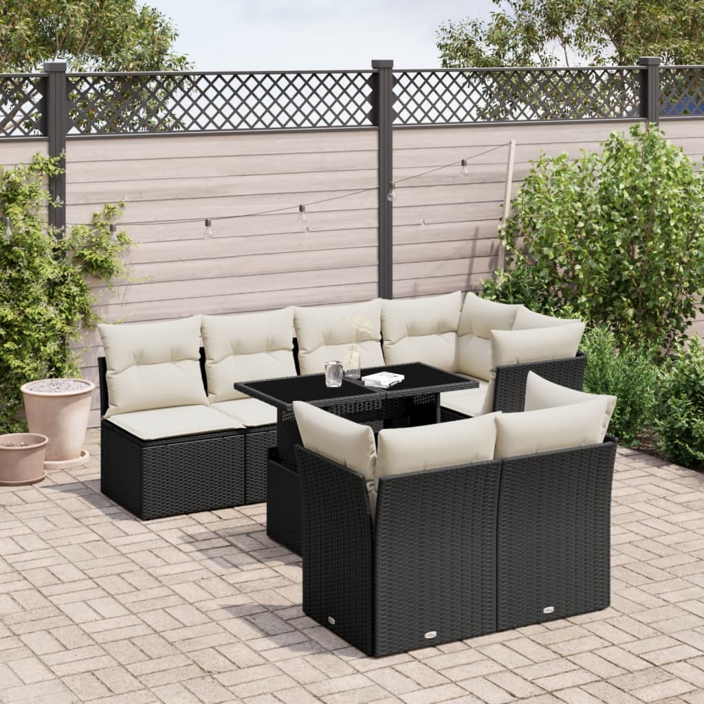 8721102395390_m_en_hd_1 vidaXL 8 Piece Garden Sofa Set with Cushions Black Poly Rattan - Image 1