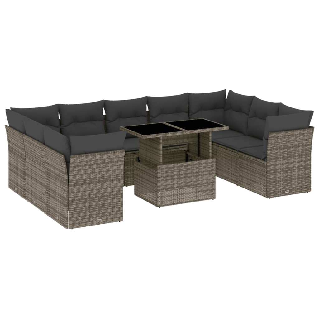 8721102399534_a_en_hd_1 vidaXL 10 Piece Garden Sofa Set with Cushions Grey Poly Rattan - Image 2