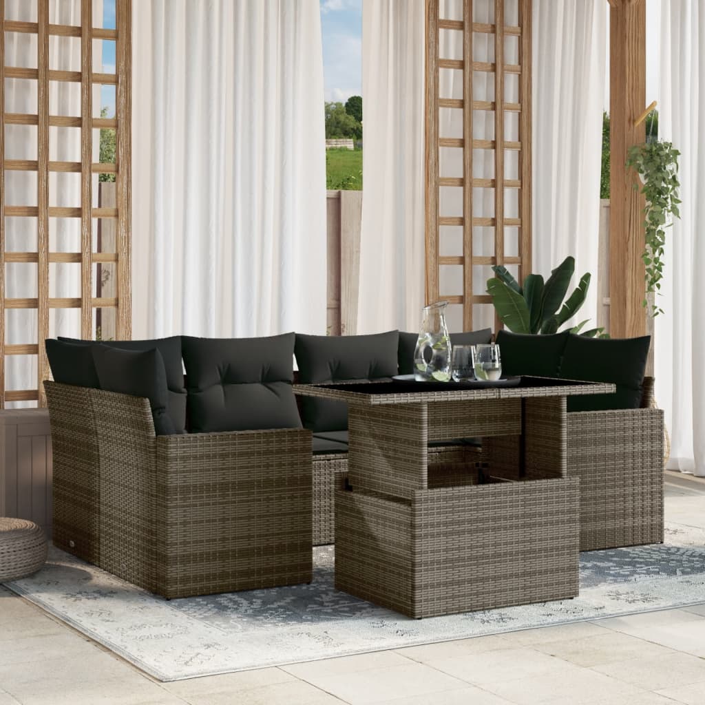 8721102402630_m_en_hd_1 vidaXL 7 Piece Garden Sofa Set with Cushions Grey Poly Rattan - Image 1
