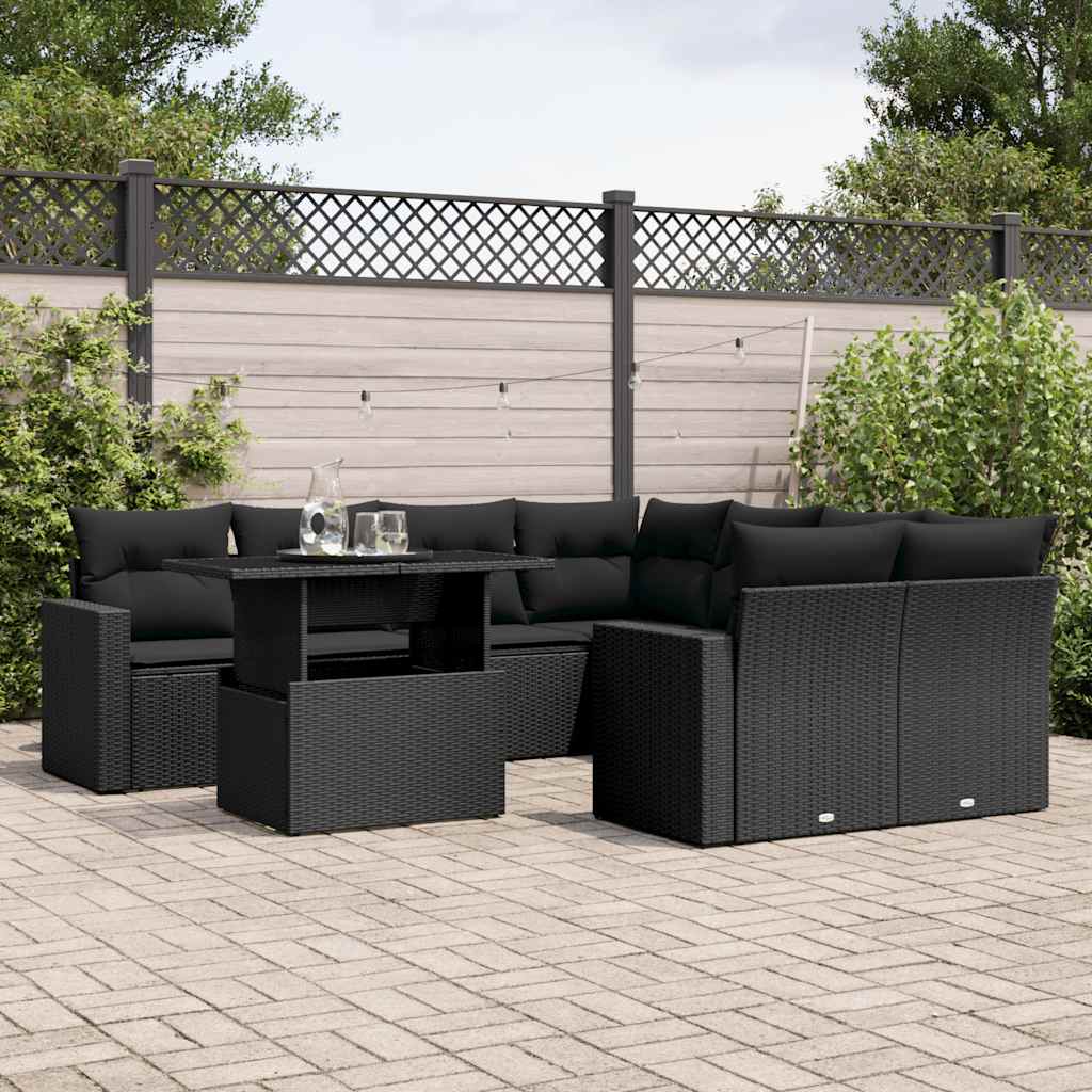 8721102402982_m_en_hd_1 vidaXL 9 Piece Garden Sofa Set with Cushions Black Poly Rattan - Image 1