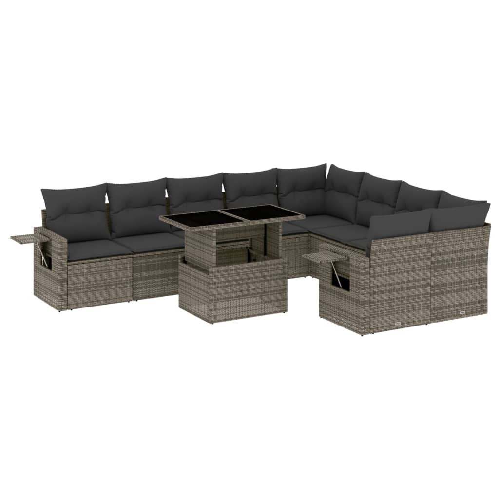 8721102412639_a_en_hd_1 vidaXL 10 Piece Garden Sofa Set with Cushions Grey Poly Rattan - Image 2