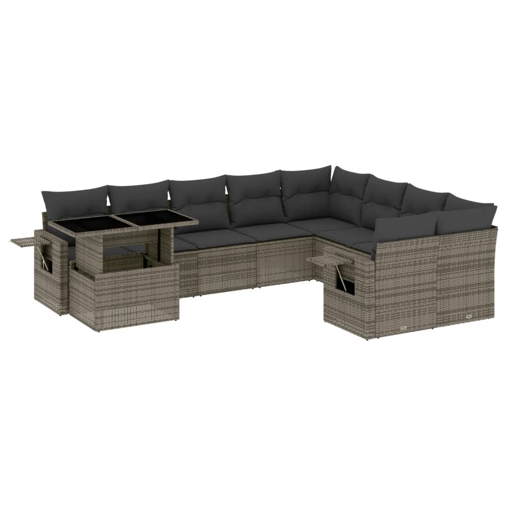 8721102412738_a_en_hd_1 vidaXL 10 Piece Garden Sofa Set with Cushions Grey Poly Rattan - Image 2